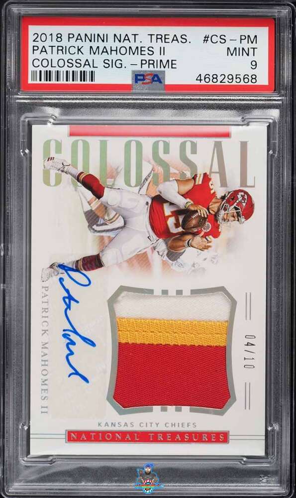 2018 National Treasures Colossal Material Signature Prime Patrick Mahomes II #18 /10