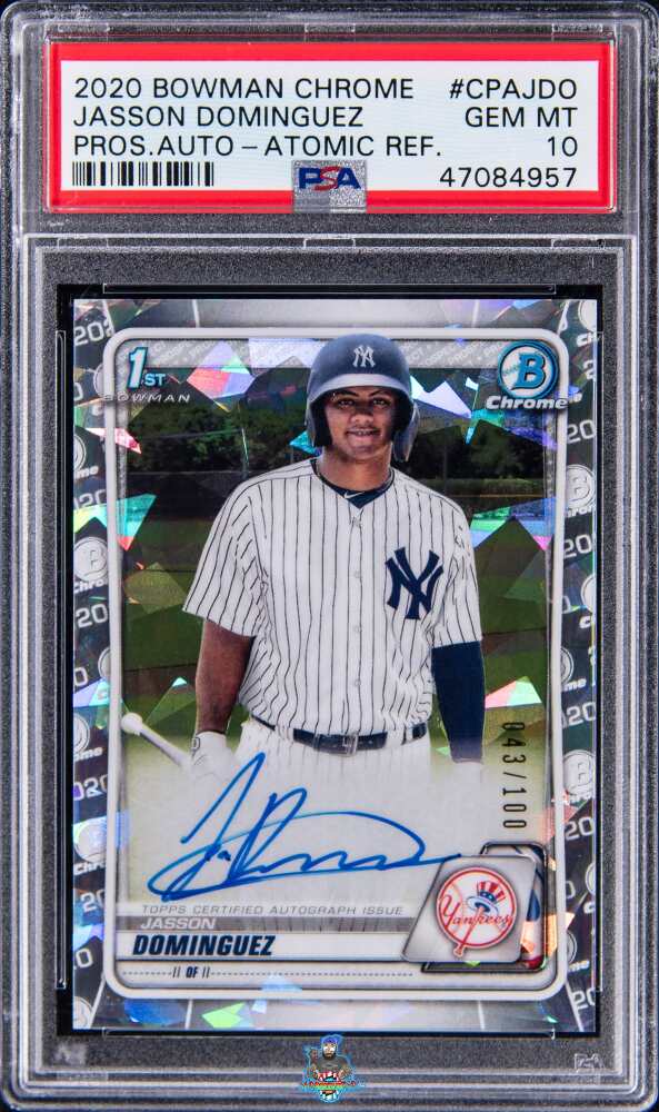 2020 Bowman Chrome Prospect Autograph Atomic Refractor Jasson Dominguez #CPAJDO /100