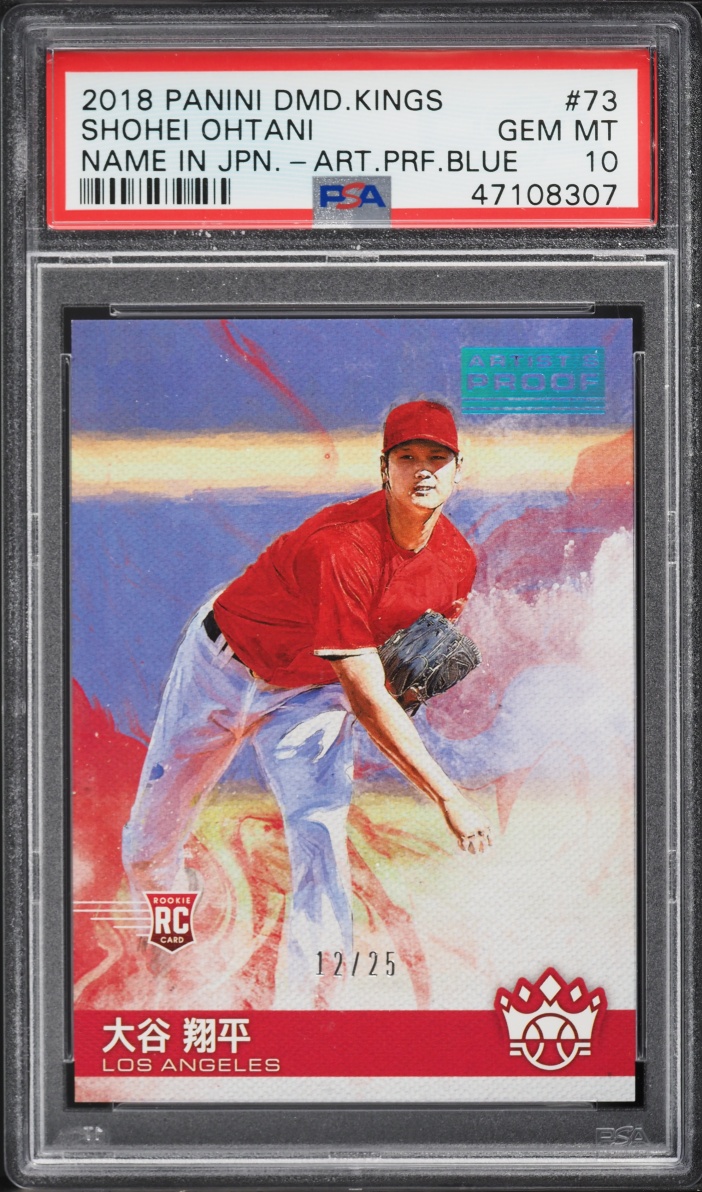 2018 Panini Diamond Kings Name In Japanese-Artist's Proof Blue Shohei Ohtani #73