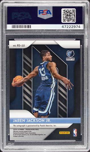 Back of 2018 Panini Prizm Jaren Jackson Jr. Rookie Signature
