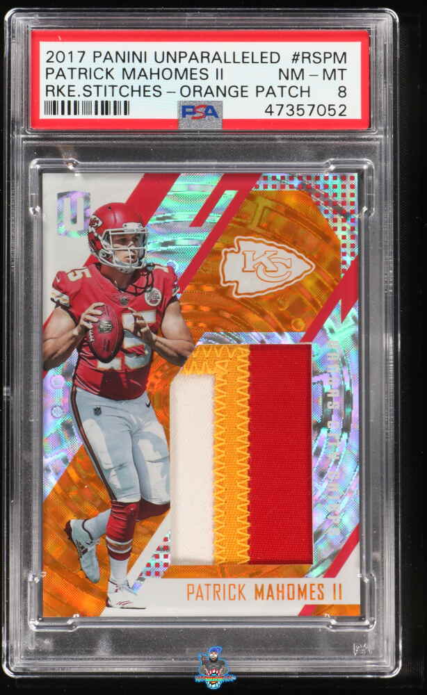 2017 Panini Unparalleled Rookie Stitches Orange Patch Patrick Mahomes II #4 /49
