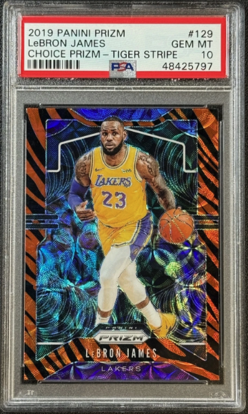 2019 Panini Prizm Tiger Stripe Choice Prizm LeBron James #129