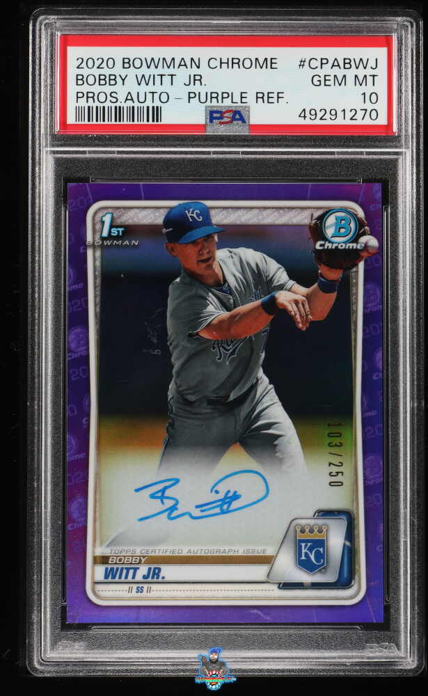 2020 Bowman Chrome Prospect Autograph Purple Refractor Bobby Witt Jr. #CPABWJ /250