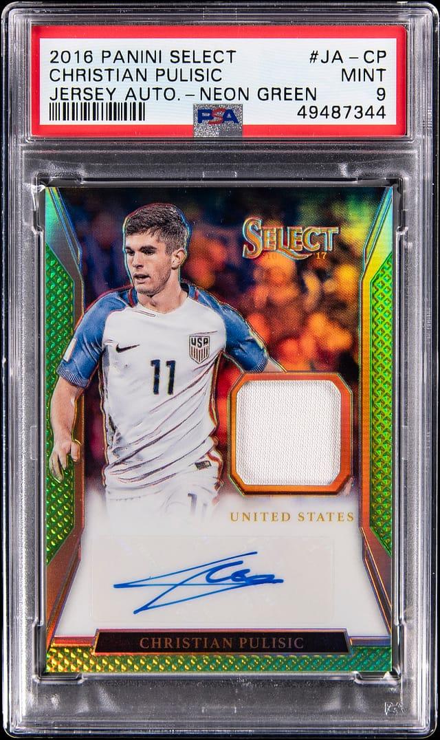 2016 Panini Select Jersey Autograph Neon Green Christian Pulisic #JACP /49
