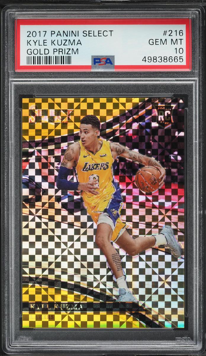 2017 Panini Select Courtside Gold Prizm Kyle Kuzma #216 /10