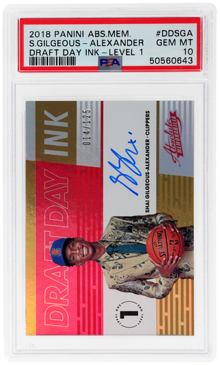 2018 Panini Absolute Memorabilia Draft Day Ink Level 1 Shai Gilgeous-Alexander #DDSGA /125