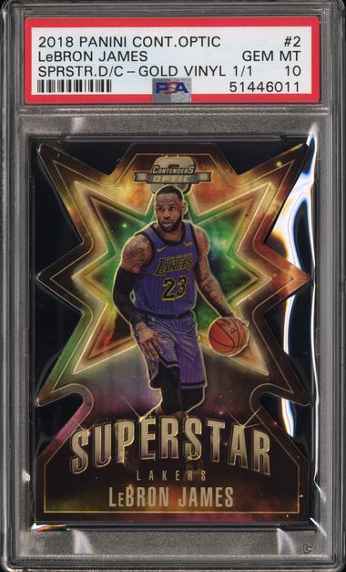 2018 Panini Contenders Optic Superstar Die-Cuts Gold Vinyl LeBron James #2 /1