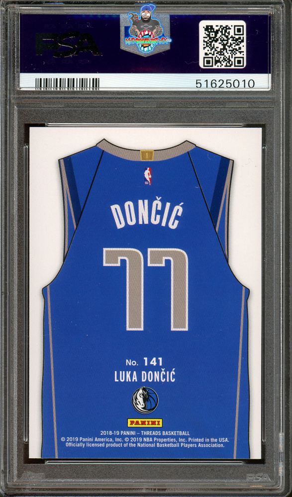 Back of 2018 Panini Threads Luka Doncic #141