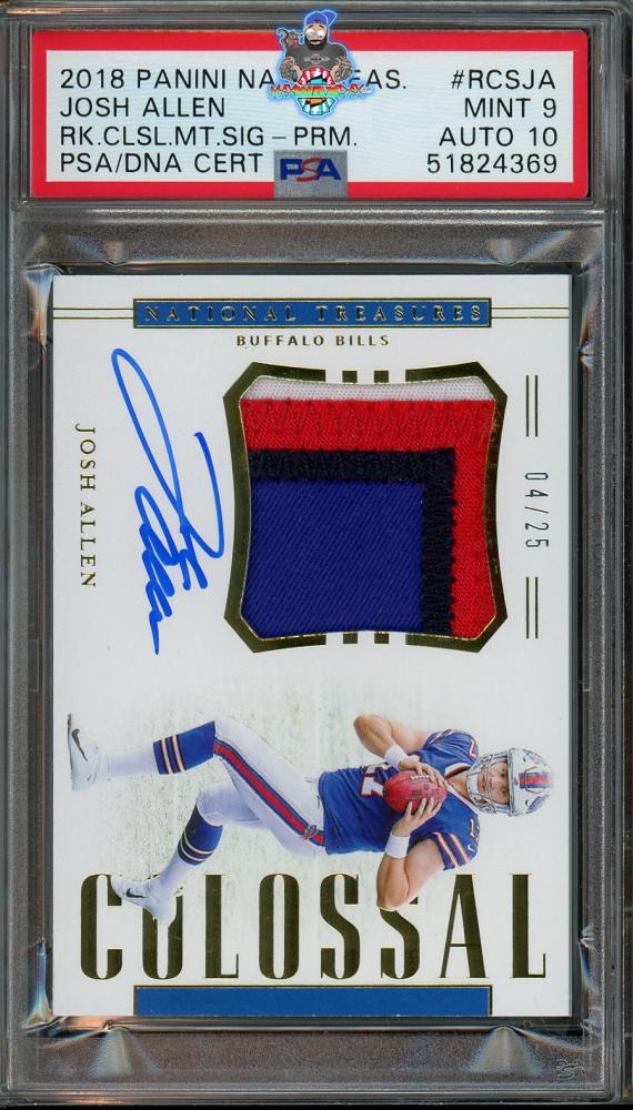 2018 National Treasures Rookie Colossal Material Signature Prime Josh Allen #RCSJA /25