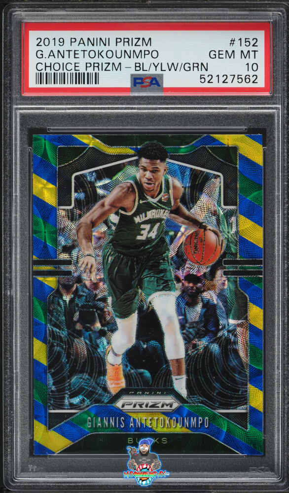 2019 Panini Prizm Blue Yellow and Green Choice Prizm Giannis Antetokounmpo #152