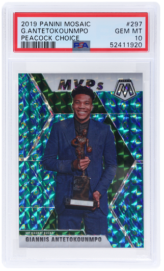 2019 Panini Mosaic Peacock Choice Mosaic Giannis Antetokounmpo #297