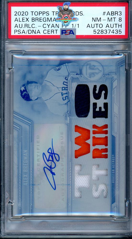 2020 Topps Triple Threads Autograph Relic Printing Plates Cyan Alex Bregman #TTARABR3 /1