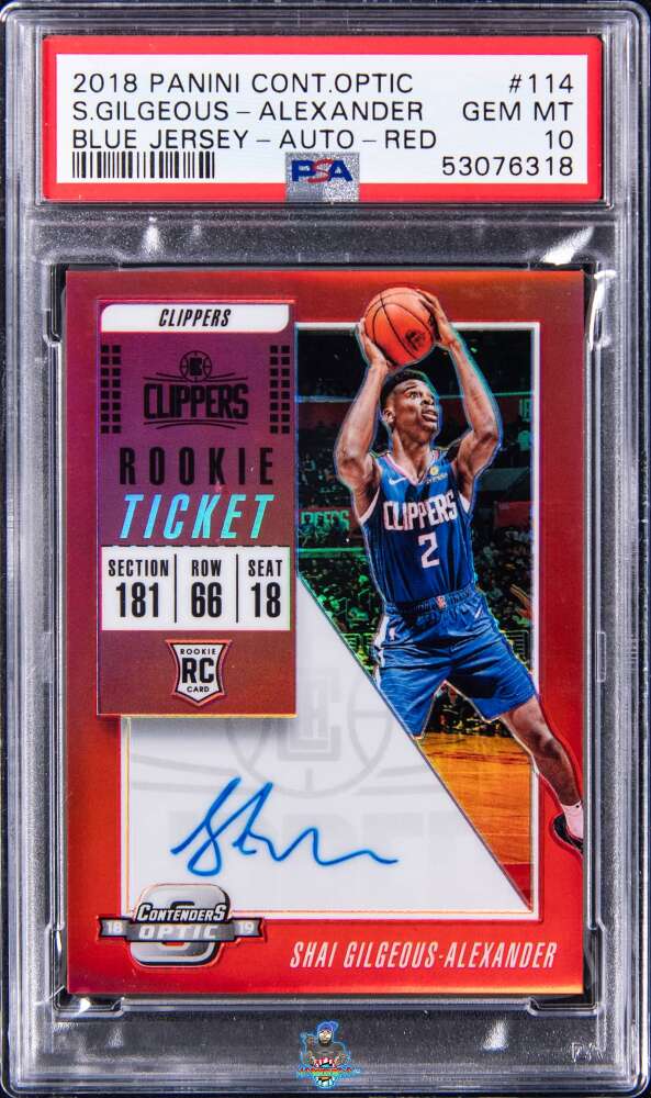 2018 Panini Contenders Optic Rookie Ticket Autograph Red Shai Gilgeous-Alexander #114 /149