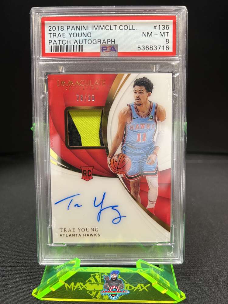 2018 Panini Immaculate Collection Patch Autograph Trae Young #136 /99