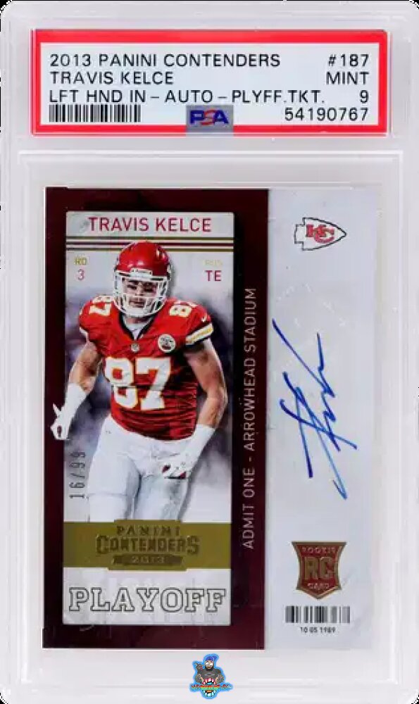 2013 Panini Contenders Playoff Ticket Autograph Travis Kelce #187A /99