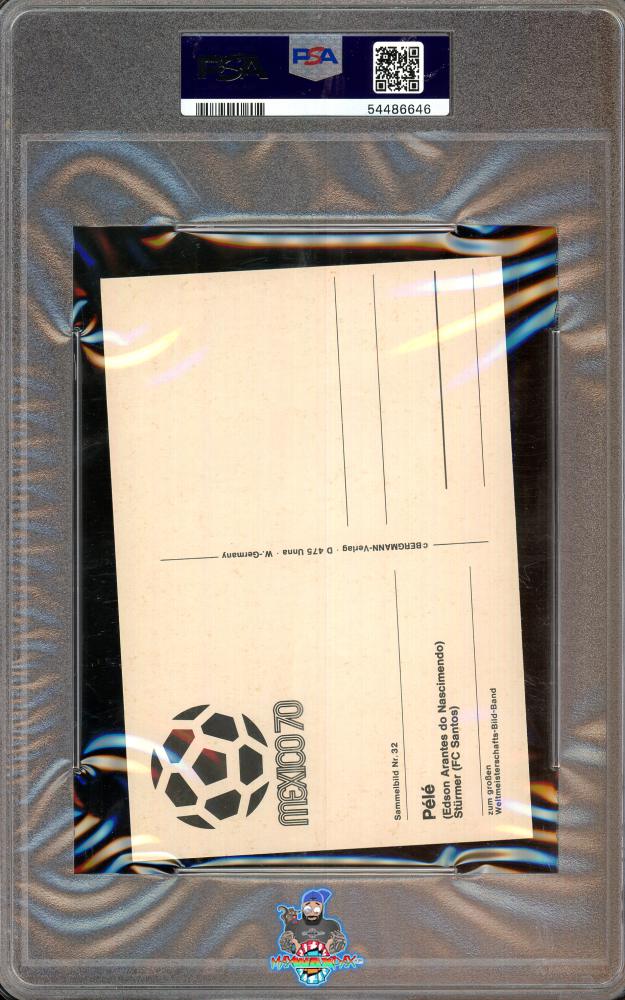 Back of 1970 Bergmann-Verlag Mexico '70-Postcards Serie 2 Pele #32