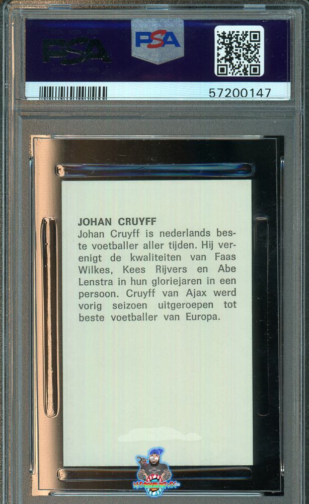 Back of 1972 Vanderhout Je Eigen Wereldteam Hand Cut Dutch Johan Cruyff