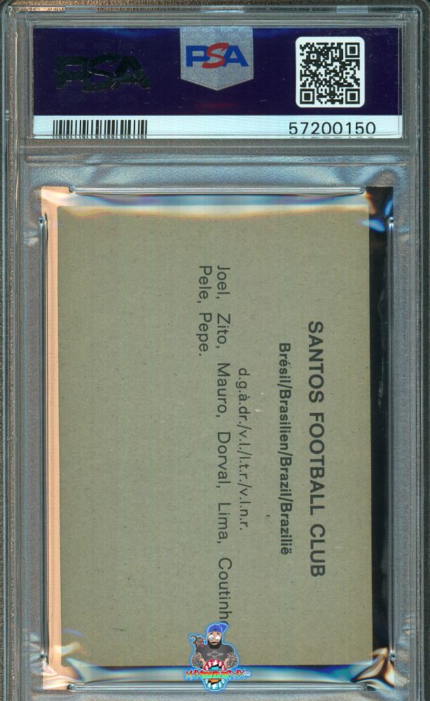 Back of 1968 Monty Gum Football Teams Santos Fc #49