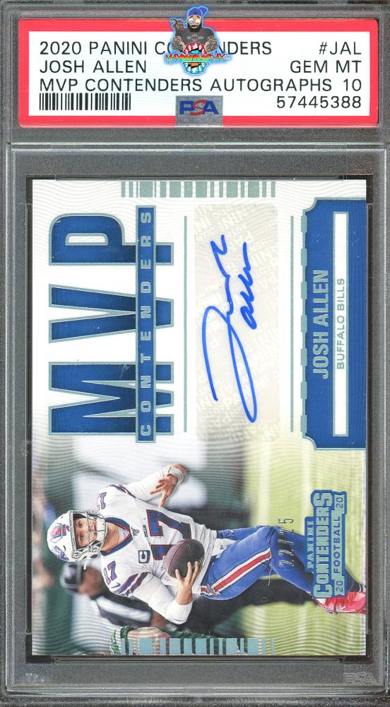 2020 Panini Contenders MVP Contenders Autograph Josh Allen #9 /25