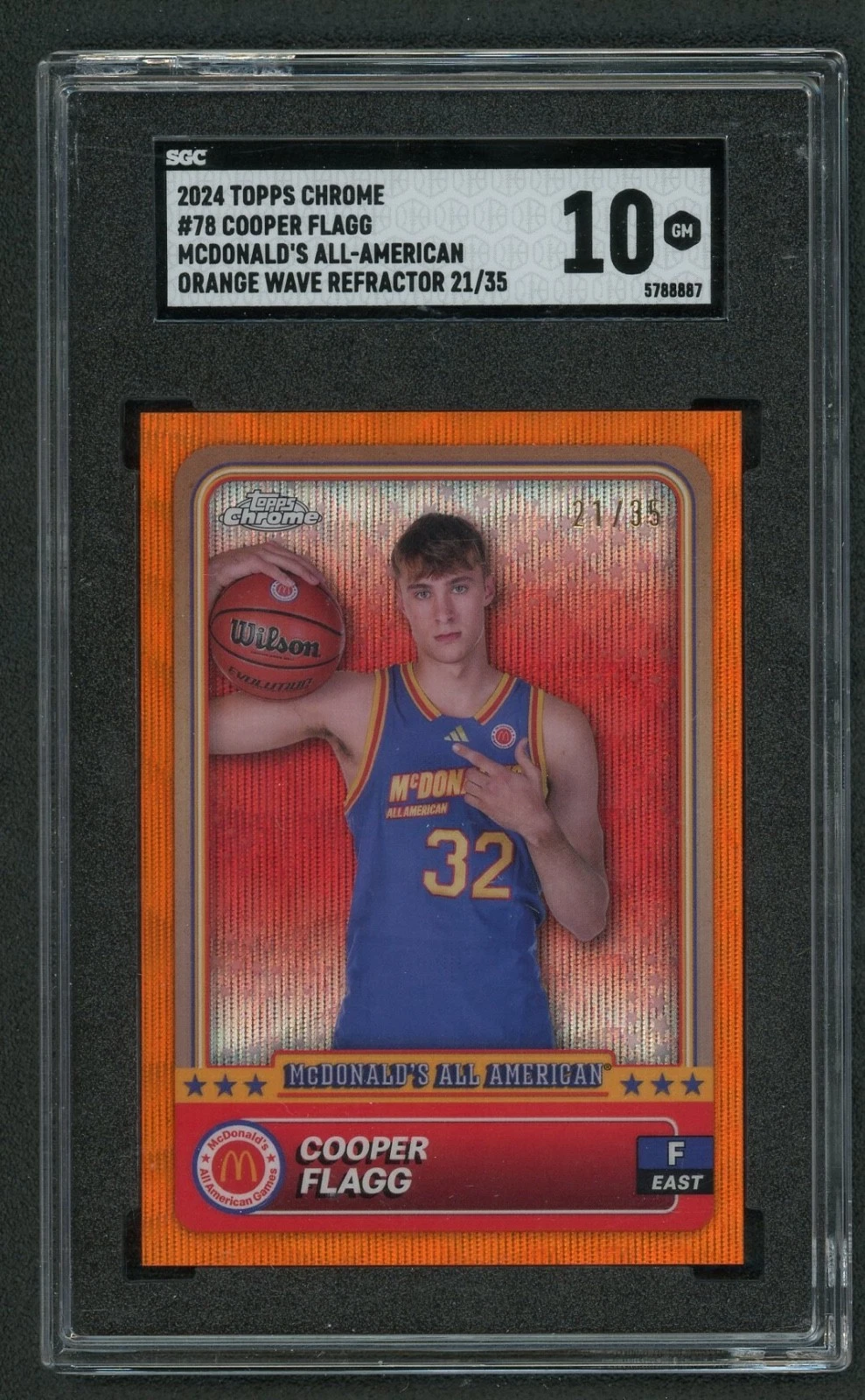 2024 Topps Chrome Mcdonald's All-American Orange Wave Refractor /35 Cooper Flagg #78