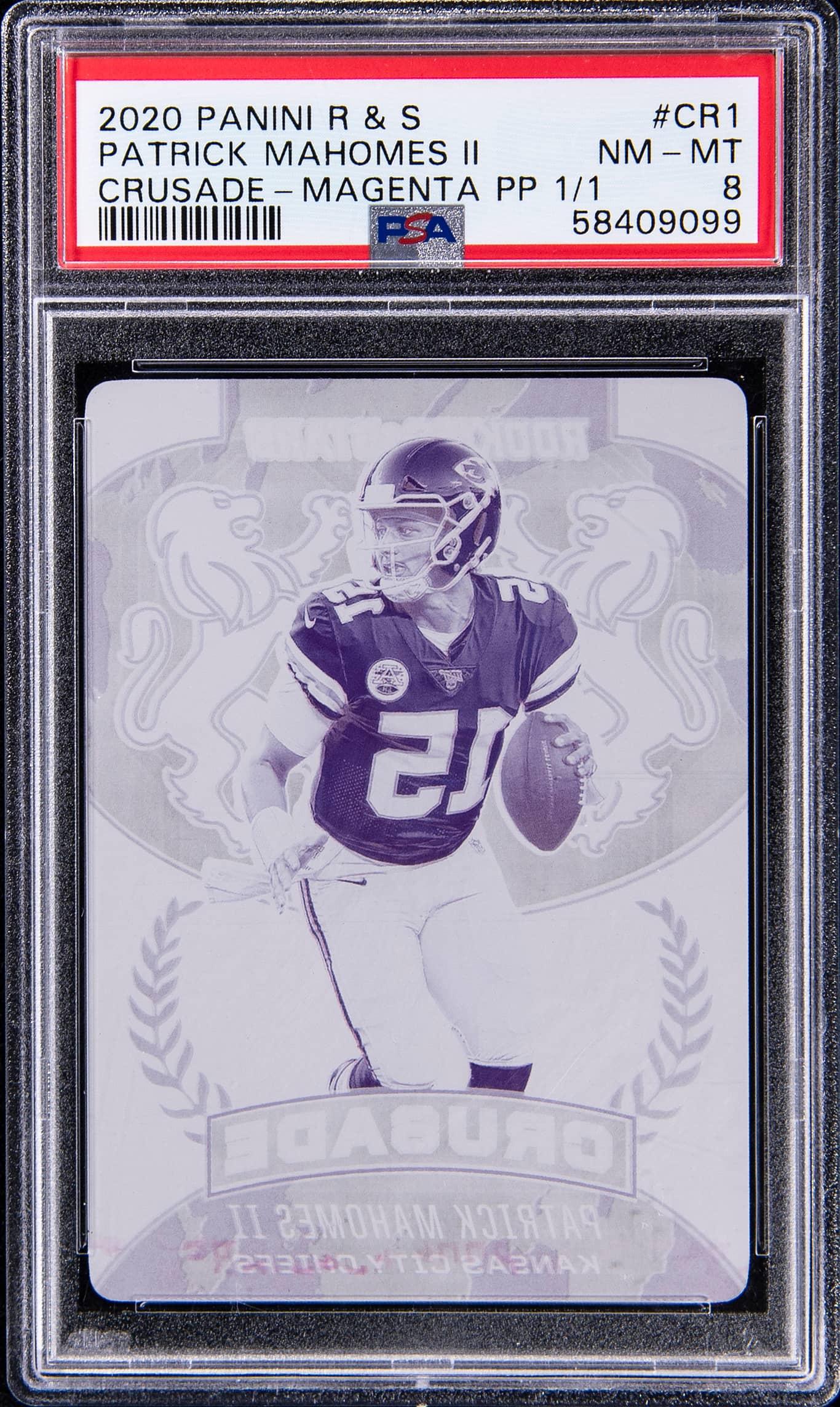 2020 Panini Rookies & Stars Crusade Patrick Mahomes II Magenta Printing Plate 1/1