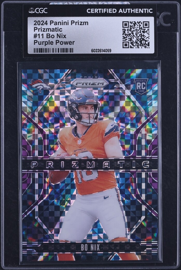 2024 Panini Prizm Prizmatic Bo Nix Purple Power