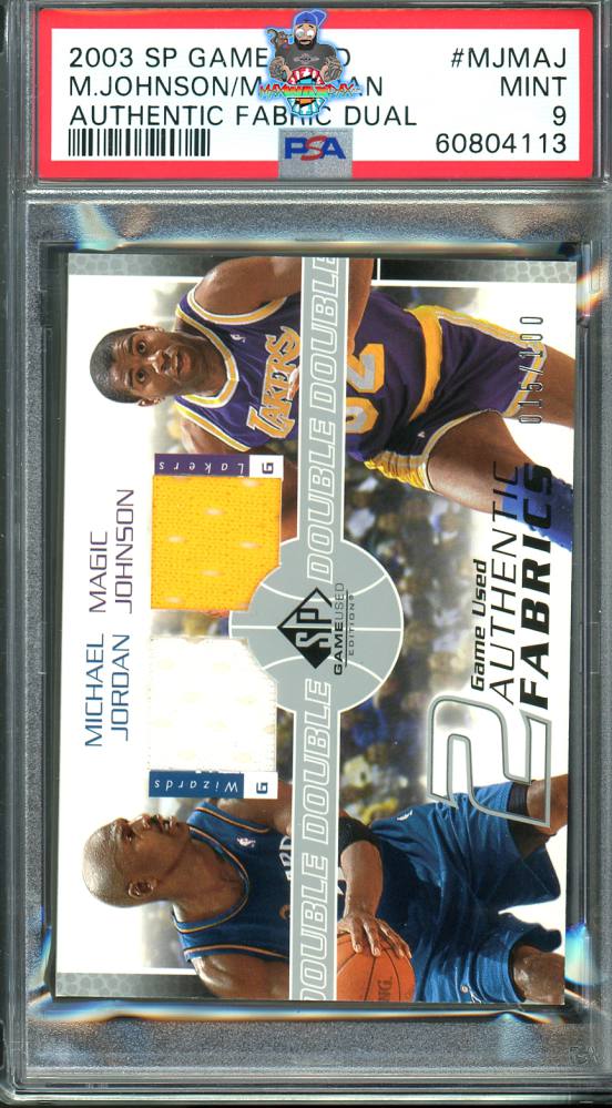2003 SP Game Used Dual Authentic Fabrics Magic Johnson/Michael Jordan #MJMAJ /100