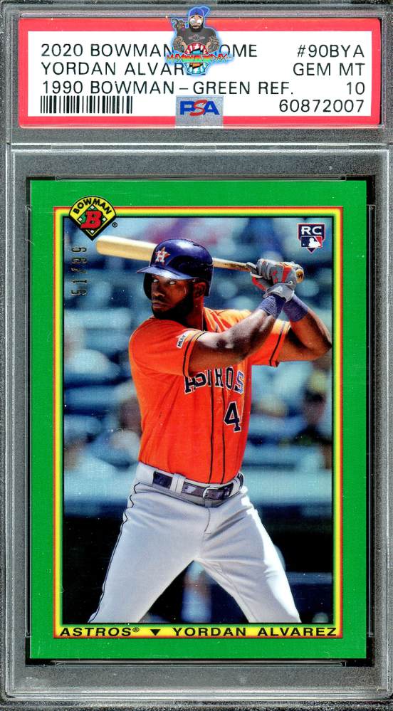 2020 Bowman Chrome '90 Bowman Green Refractor Yordan Alvarez #90BYA /99