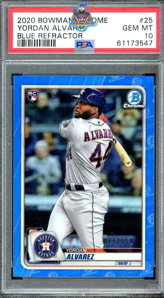 2020 Bowman Chrome Blue Refractor Yordan Alvarez #25 /150