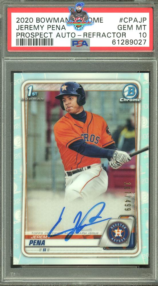 2020 Bowman Chrome Prospect Autograph Refractor Jeremy Pena #CPAJP /499