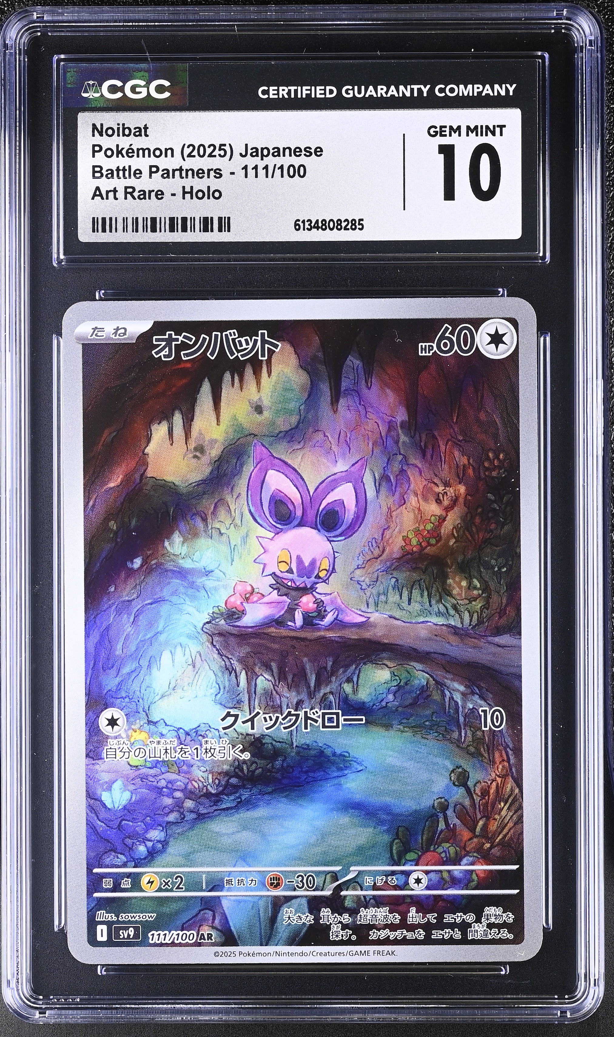 2025 Pokemon Battle Partners Noibat Art Rare Holo Japanese
