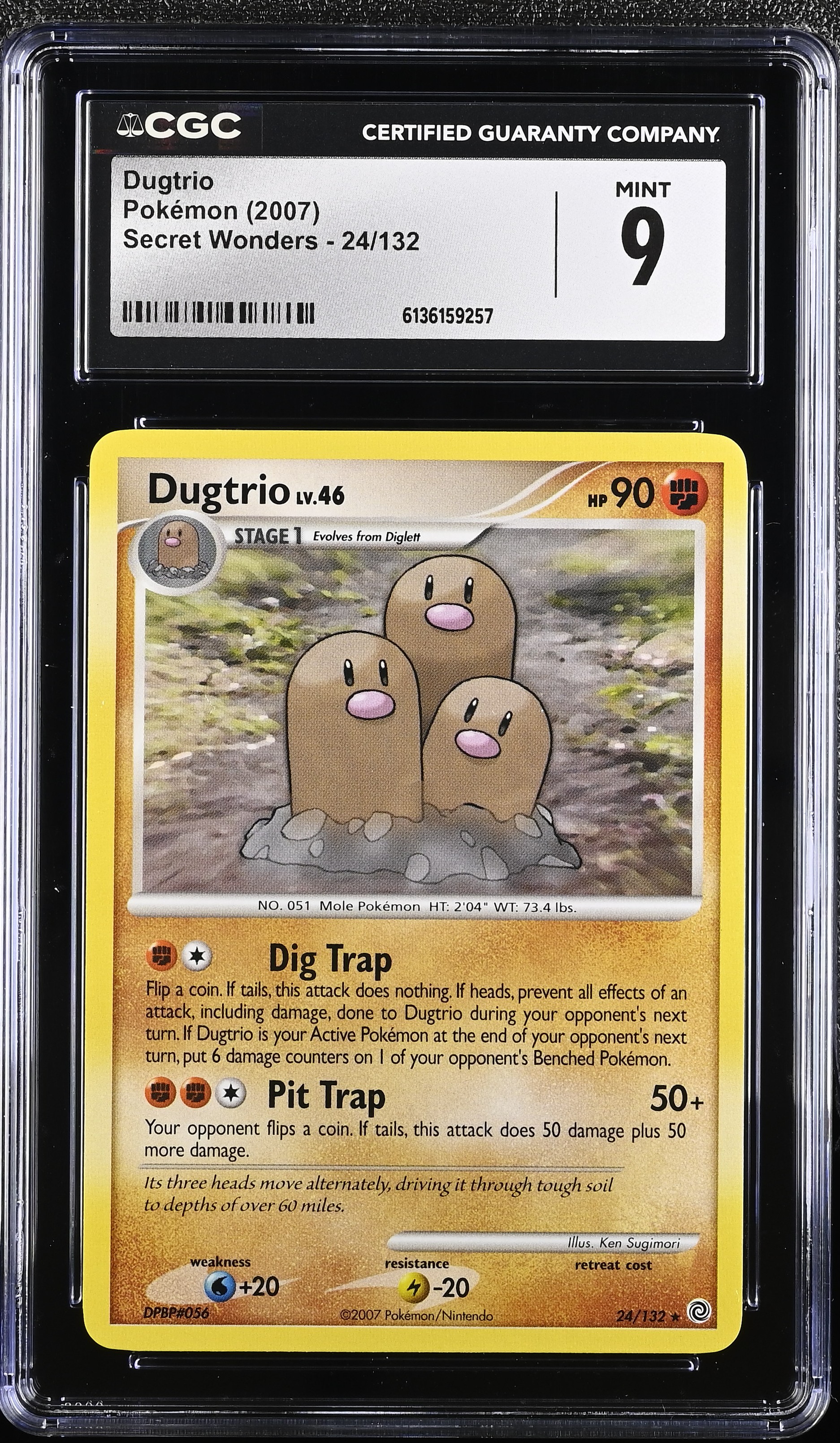 2007 Pokemon Secret Wonders Dugtrio English