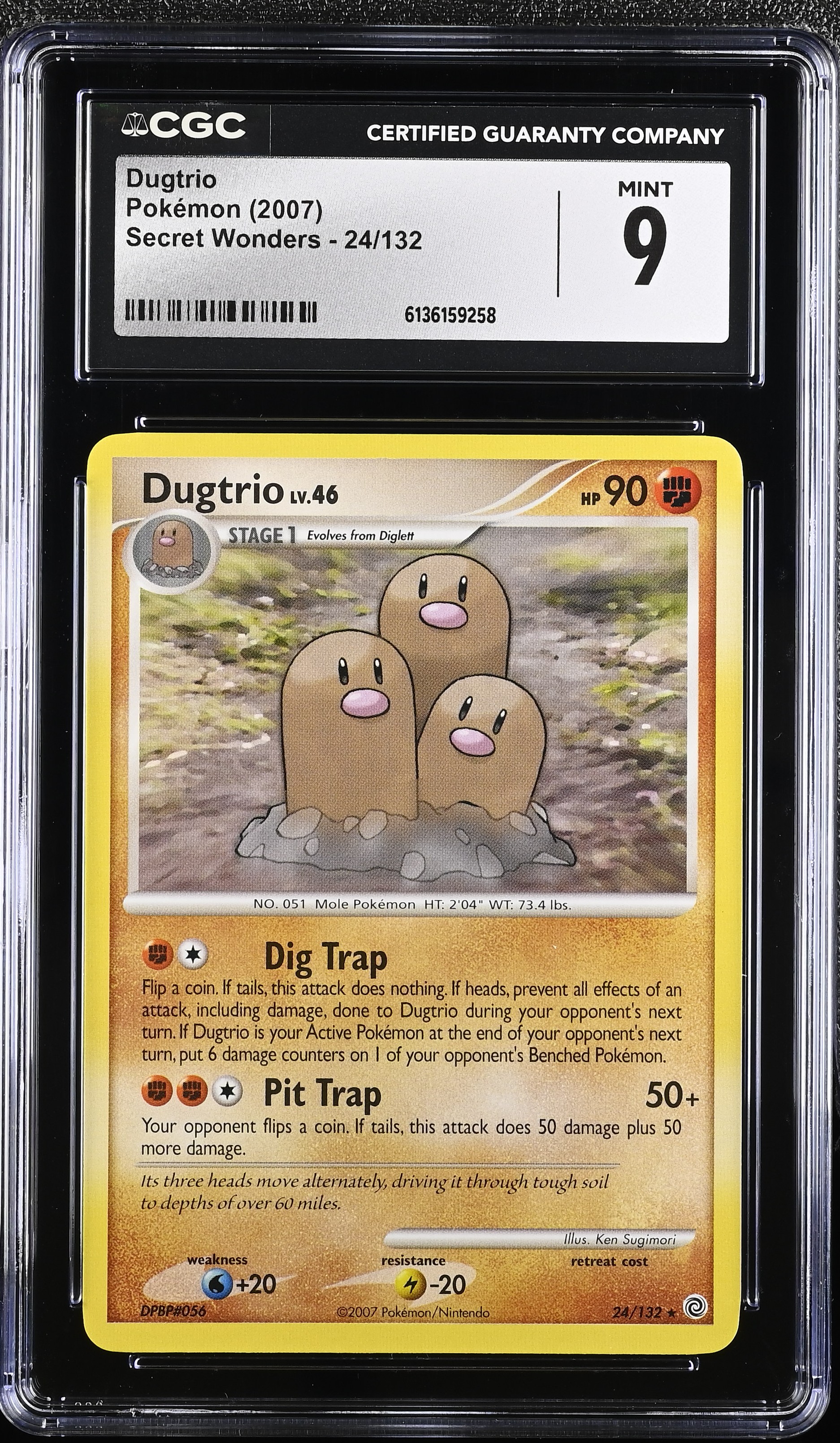 2007 Pokemon Secret Wonders Dugtrio English