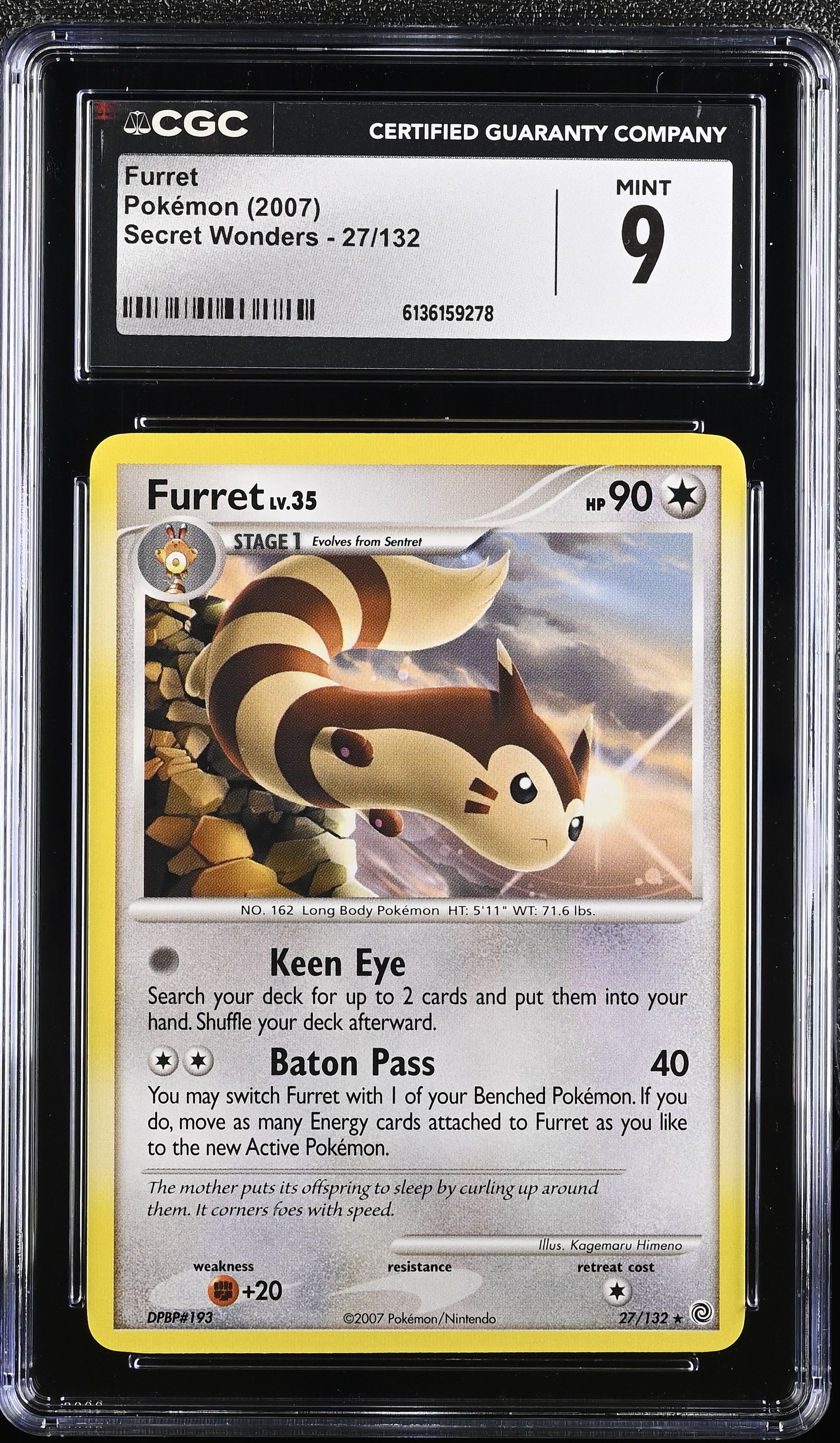 2007 Pokemon Secret Wonders Furret English