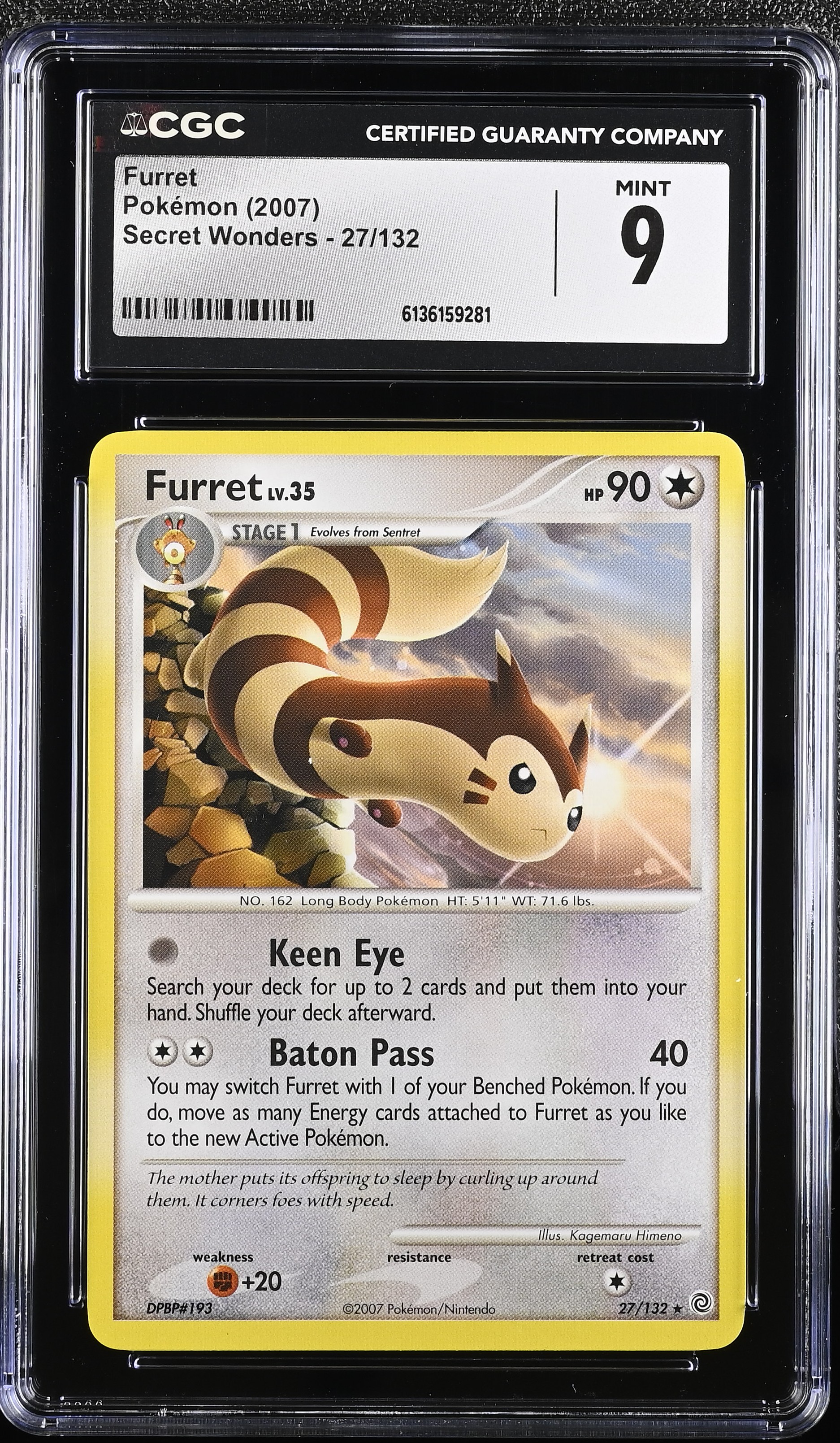 2007 Pokemon Secret Wonders Furret English