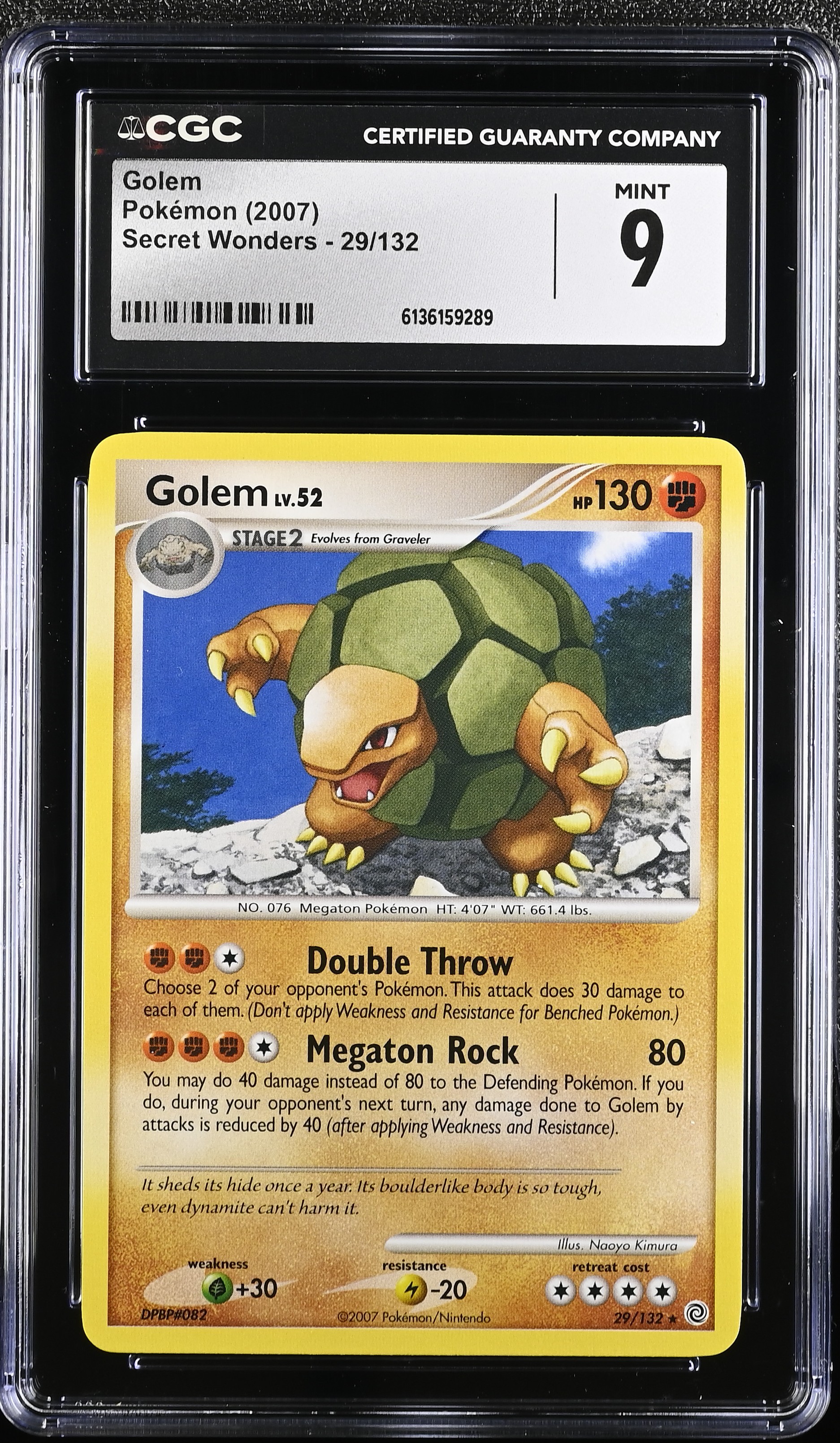 2007 Pokemon Secret Wonders Golem English