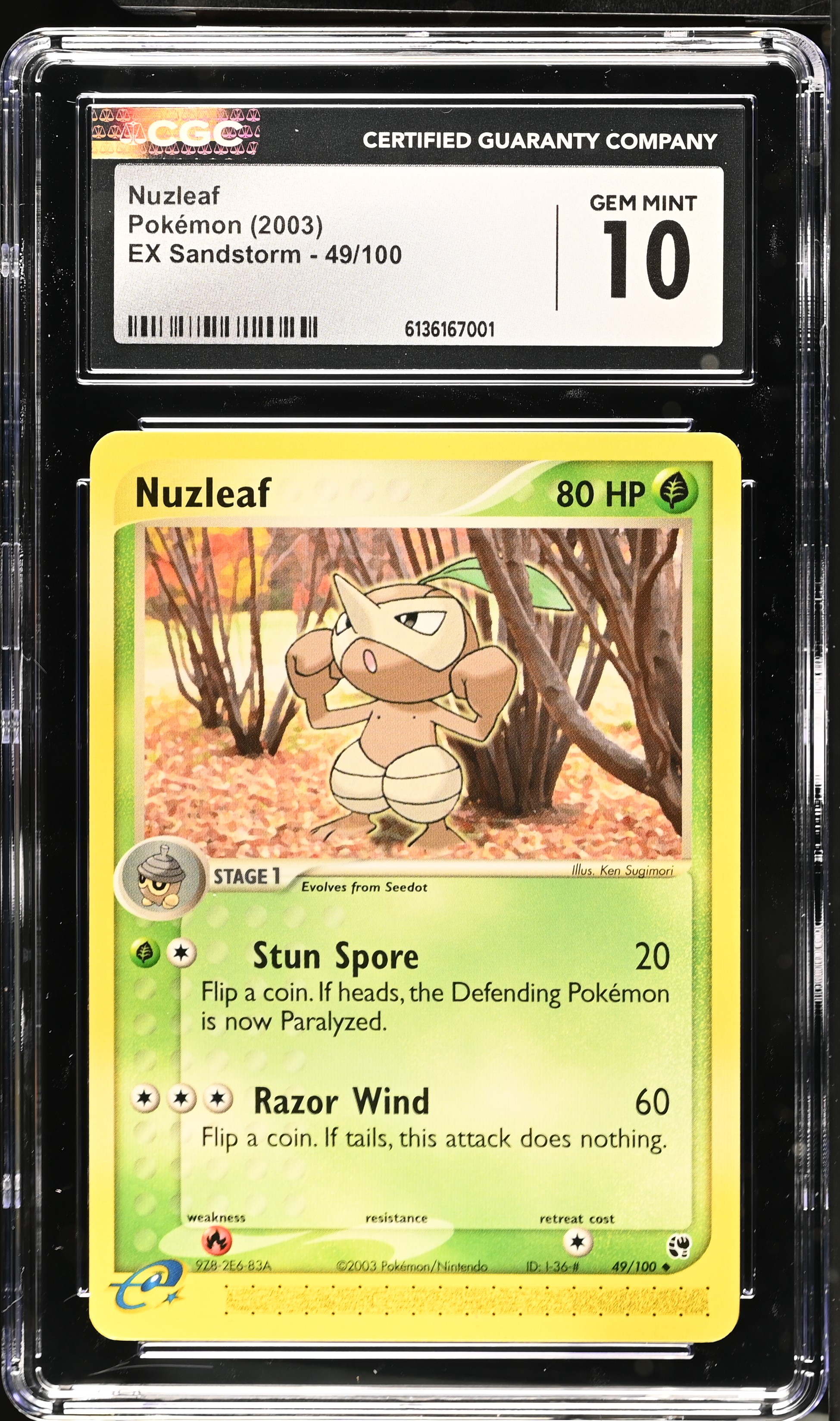 2003 Pokemon EX Sandstorm Nuzleaf English