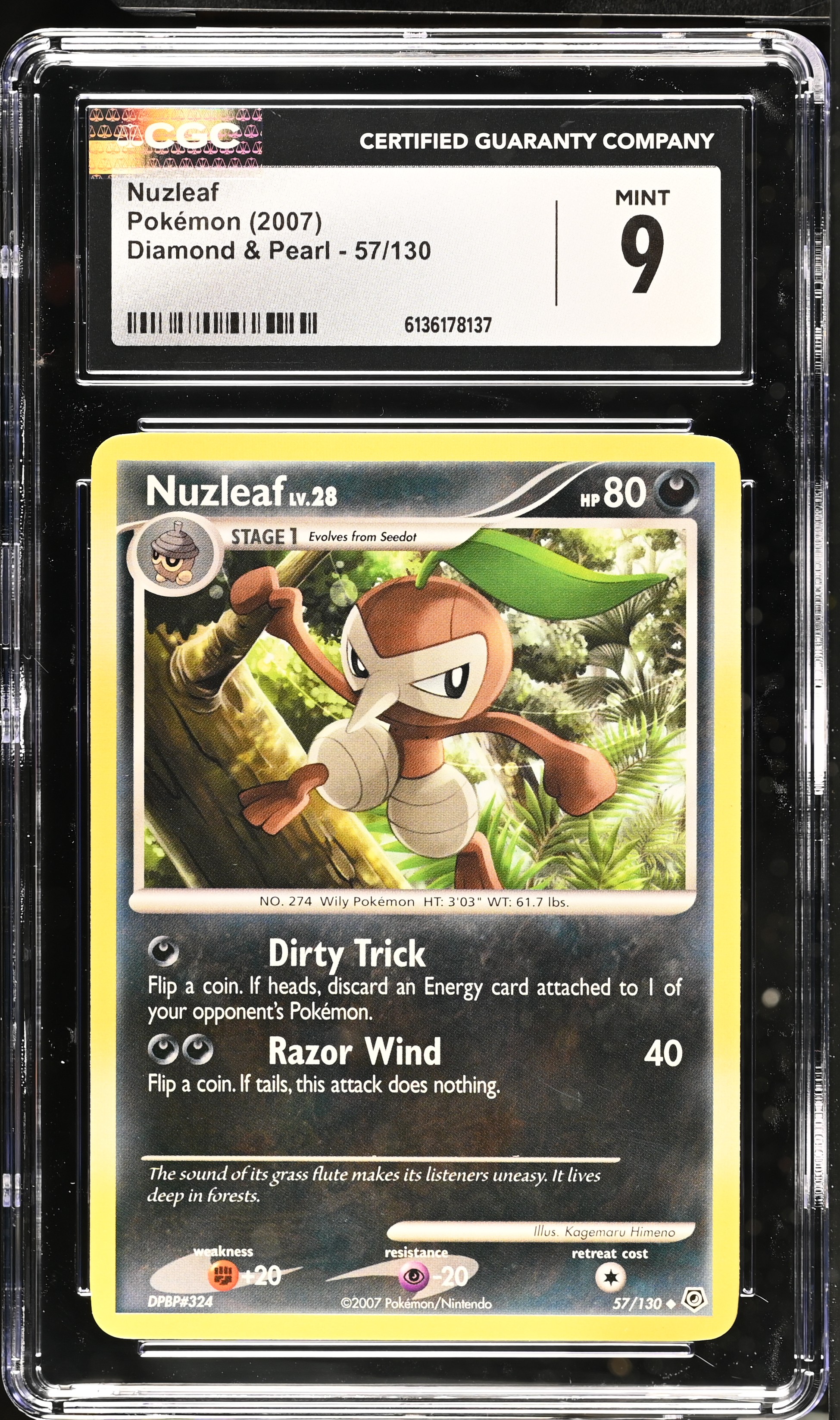 2007 Pokemon Diamond & Pearl Nuzleaf English