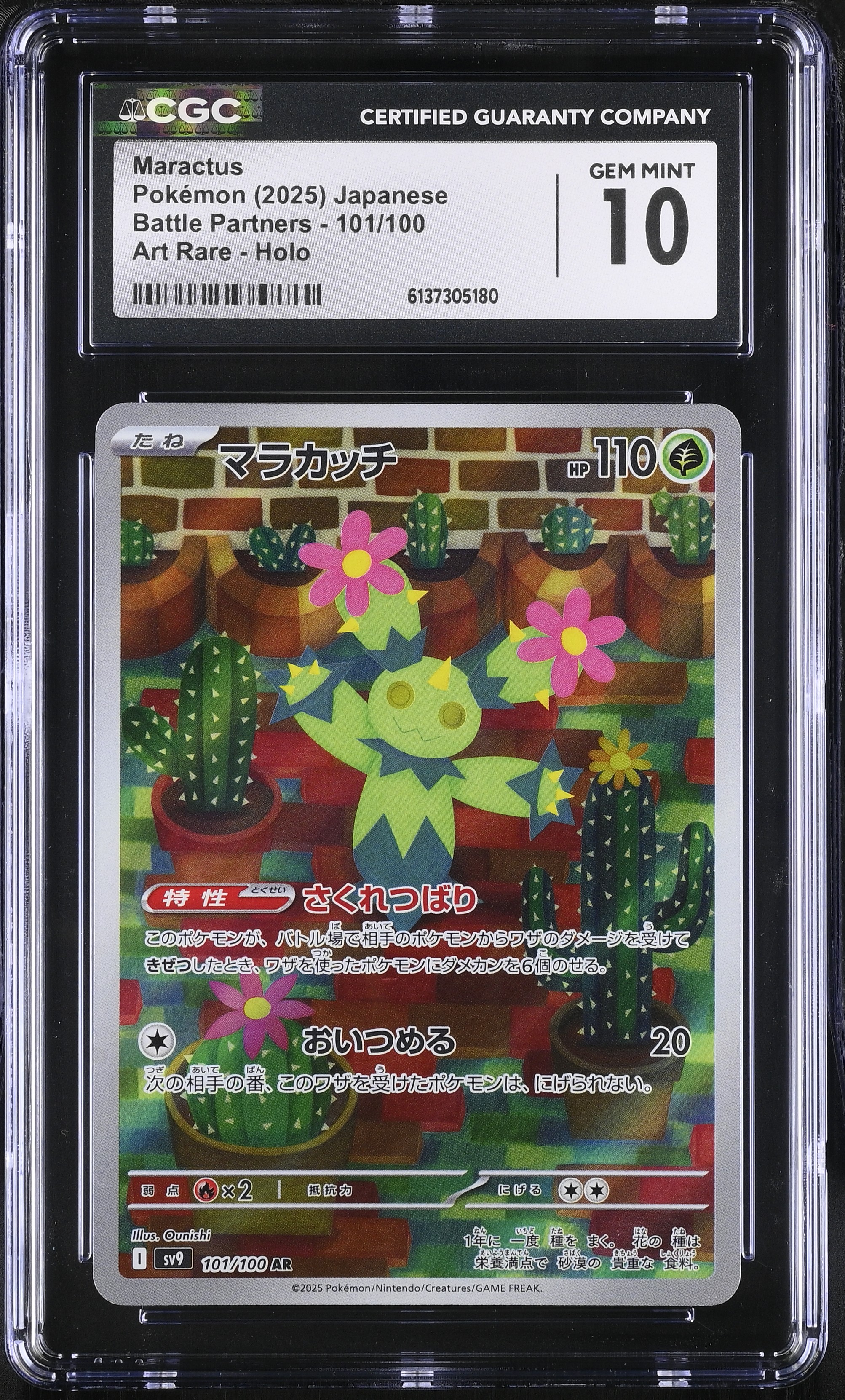 2025 Pokemon Battle Partners Maractus Art Rare Holo Japanese