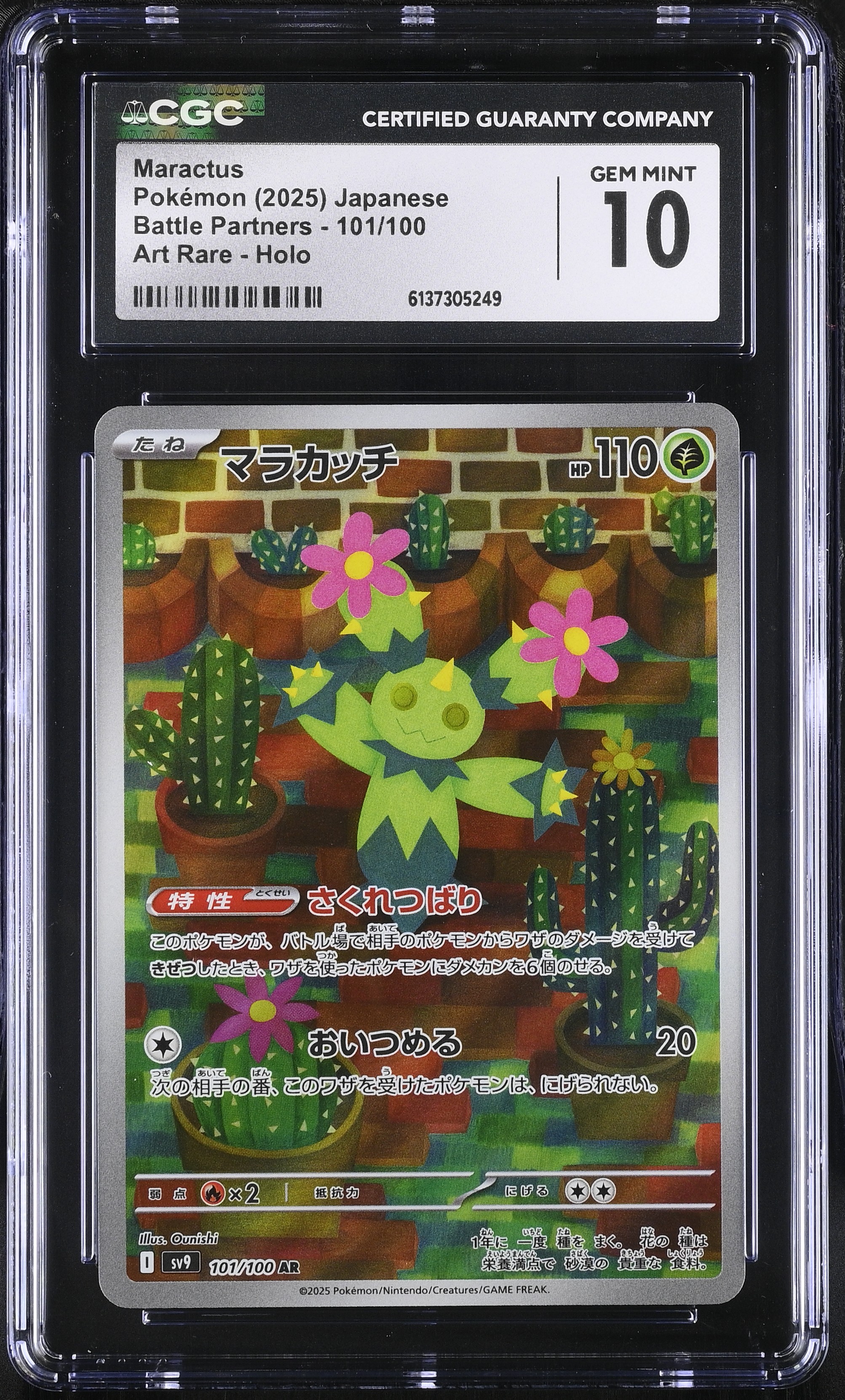 2025 Pokemon Battle Partners Maractus Art Rare Holo Japanese