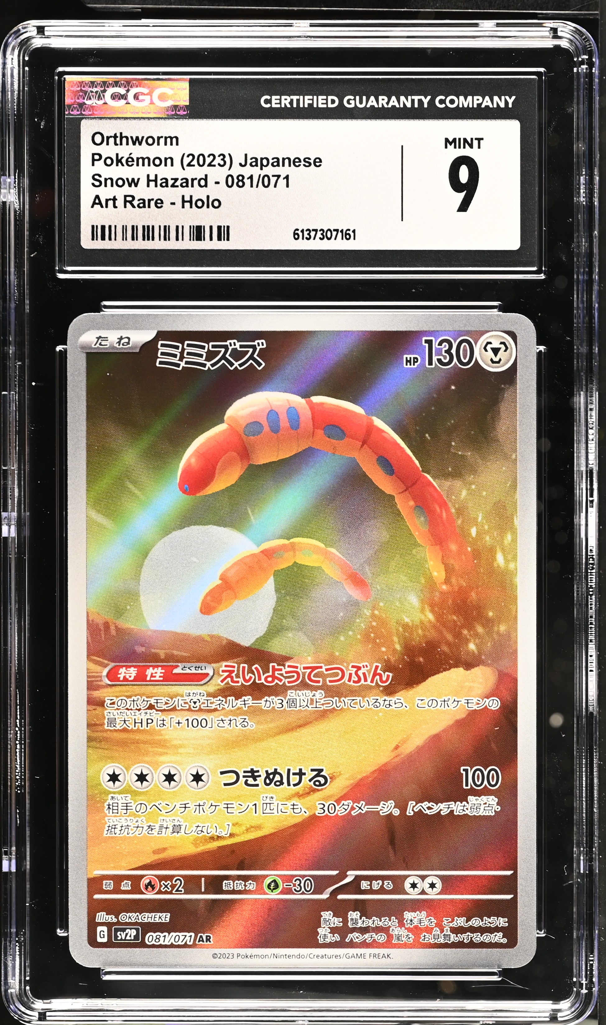 2023 Pokémon Snow Hazard Orthworm Art Rare Holo Japanese