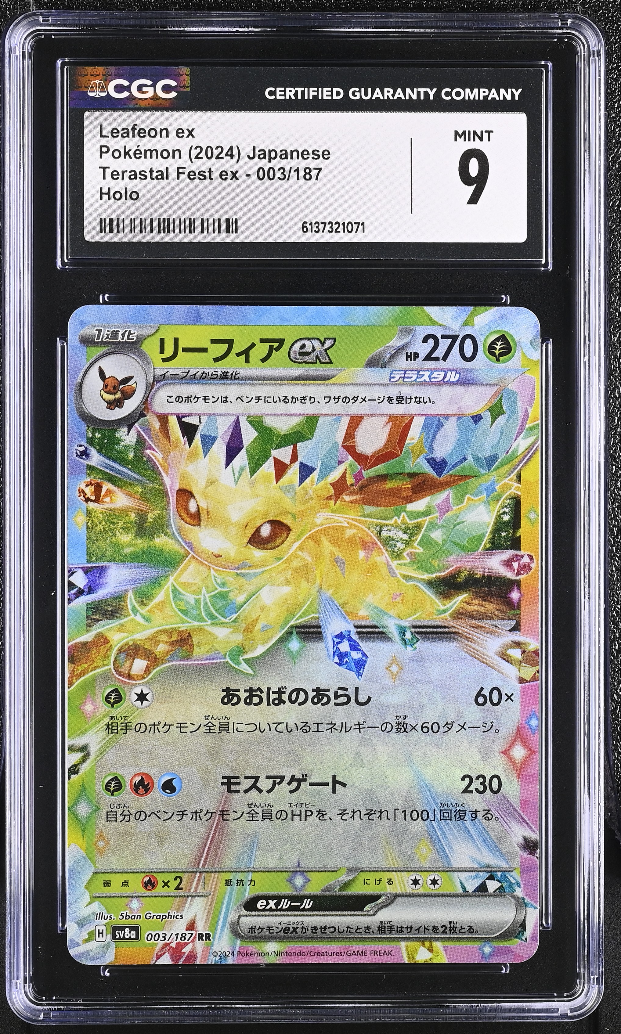 2024 Pokemon Terastal Fest ex Leafeon ex Holo Japanese
