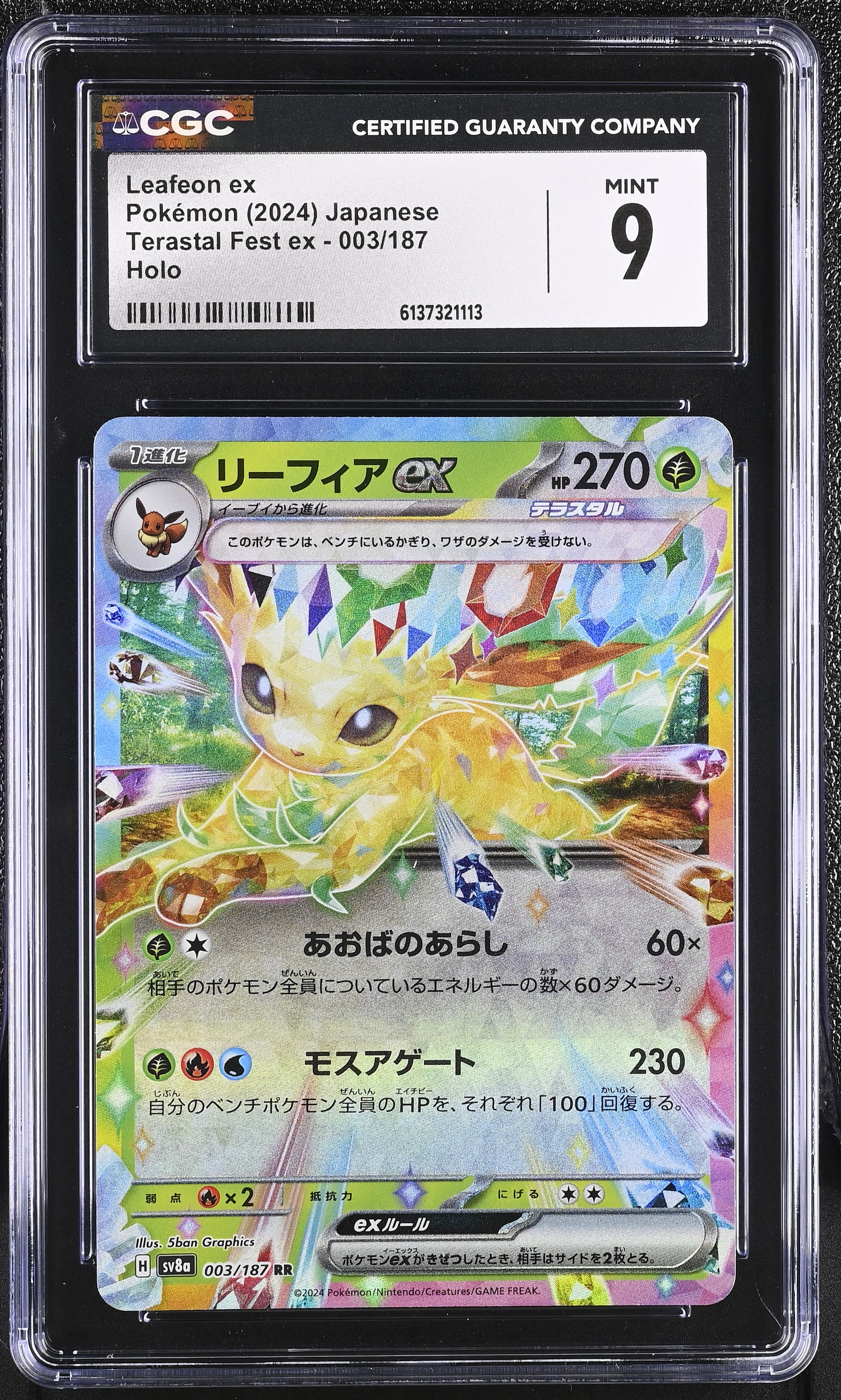 2024 Pokemon Terastal Fest ex Leafeon ex Holo Japanese
