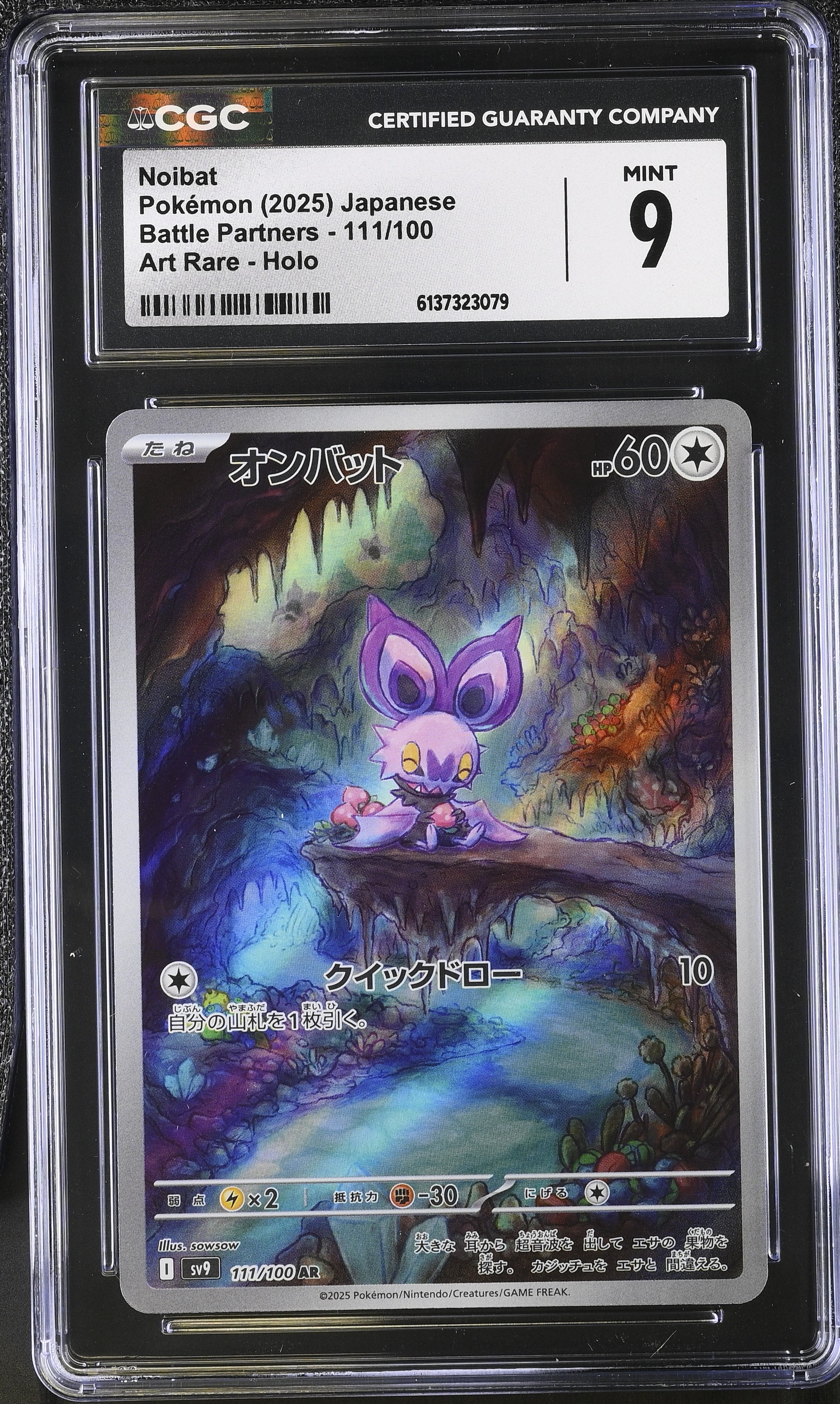 2025 Pokemon Battle Partners Noibat Art Rare Holo Japanese