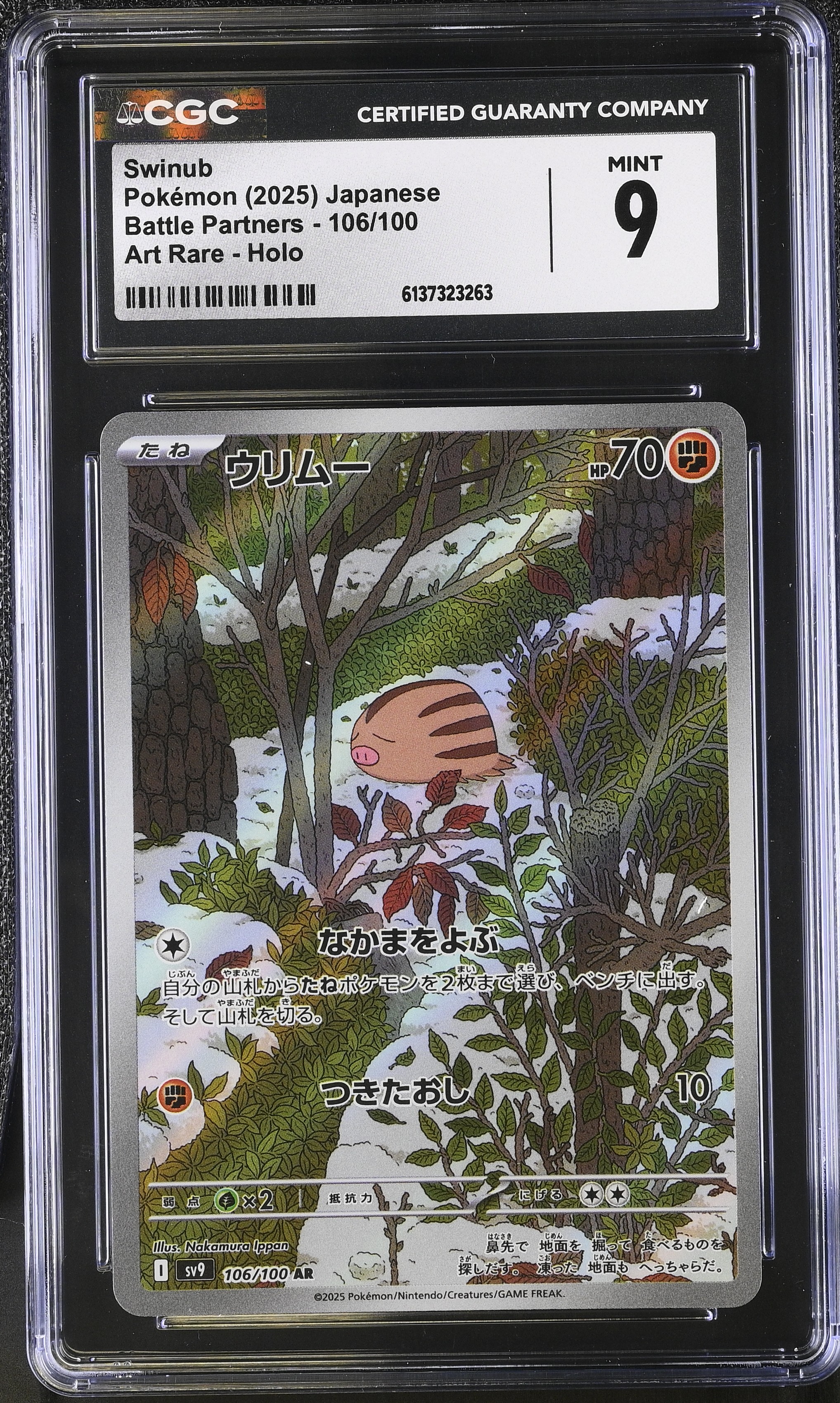 2025 Pokemon Battle Partners Swinub Art Rare Holo Japanese