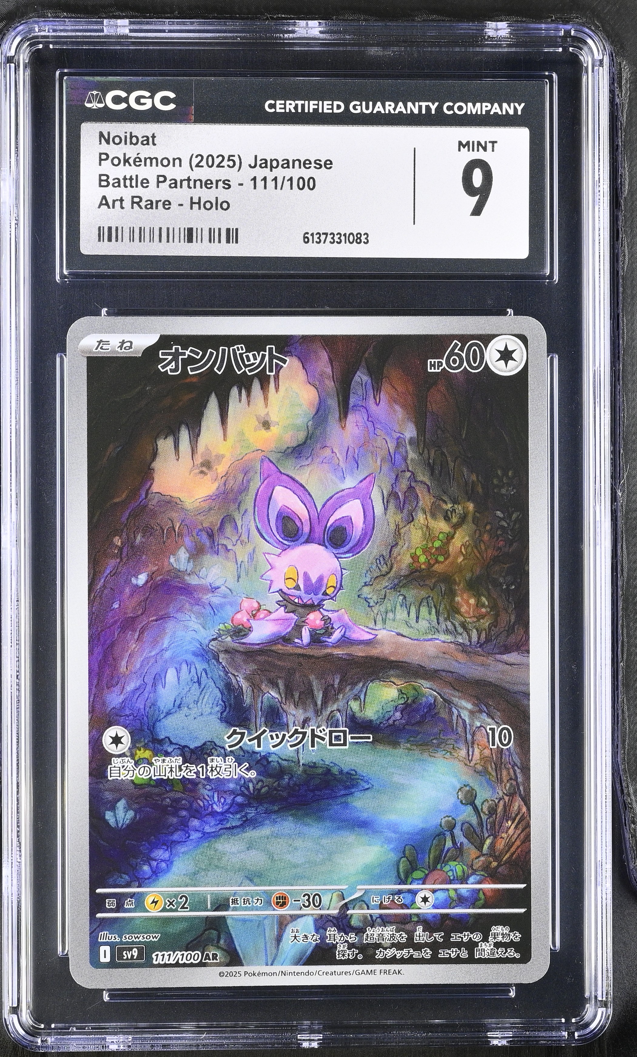 2025 Pokemon Battle Partners Noibat Art Rare Holo Japanese
