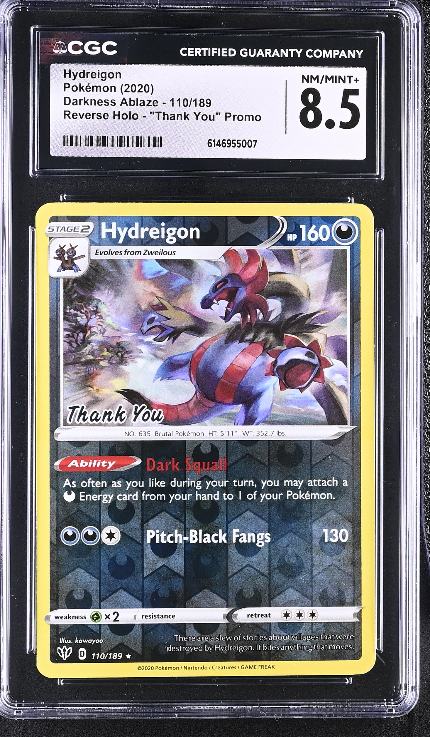 2020 Pokemon Darkness Ablaze Hydreigon "Thank You" Promo English