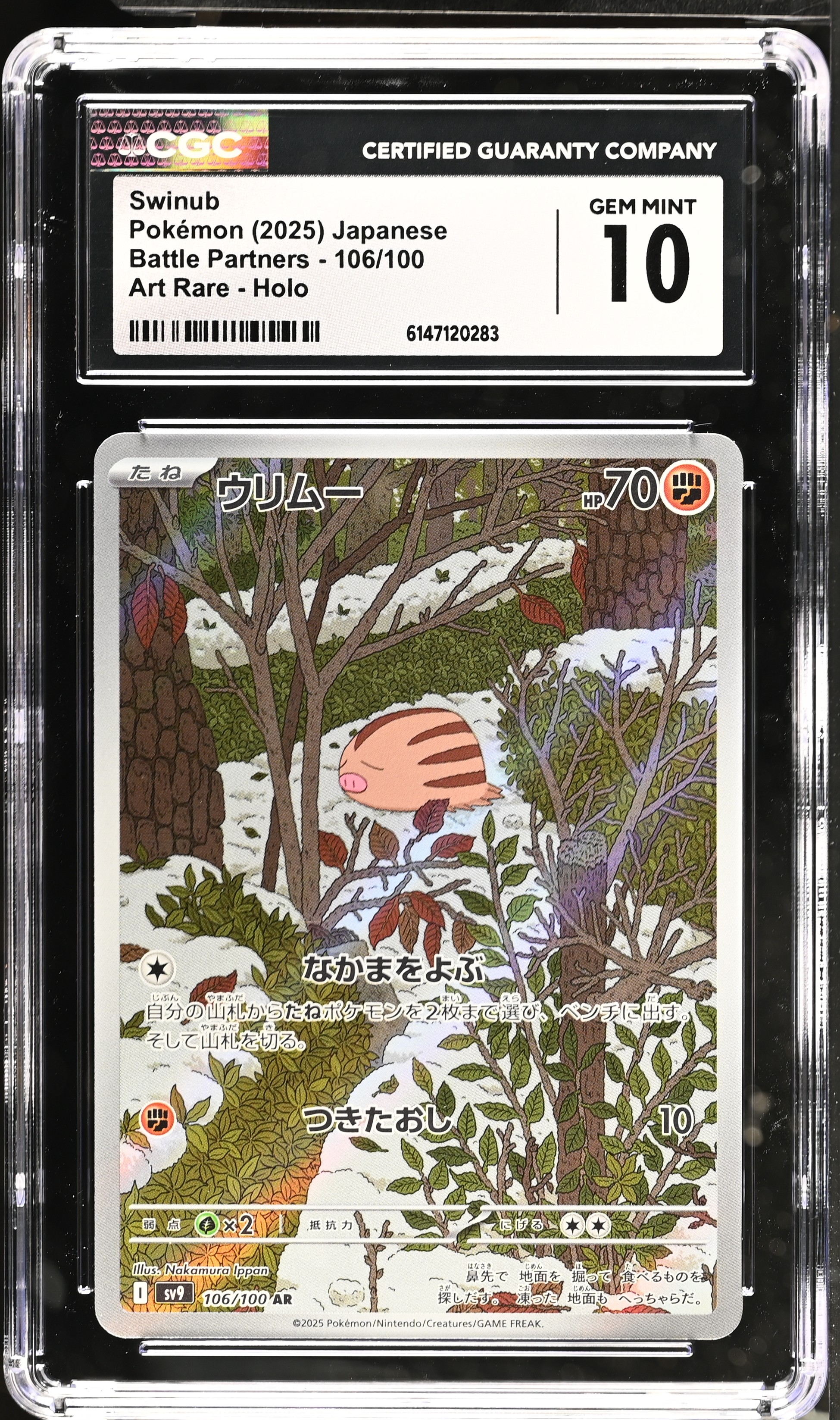 2025 Pokemon Battle Partners Swinub Art Rare Holo Japanese