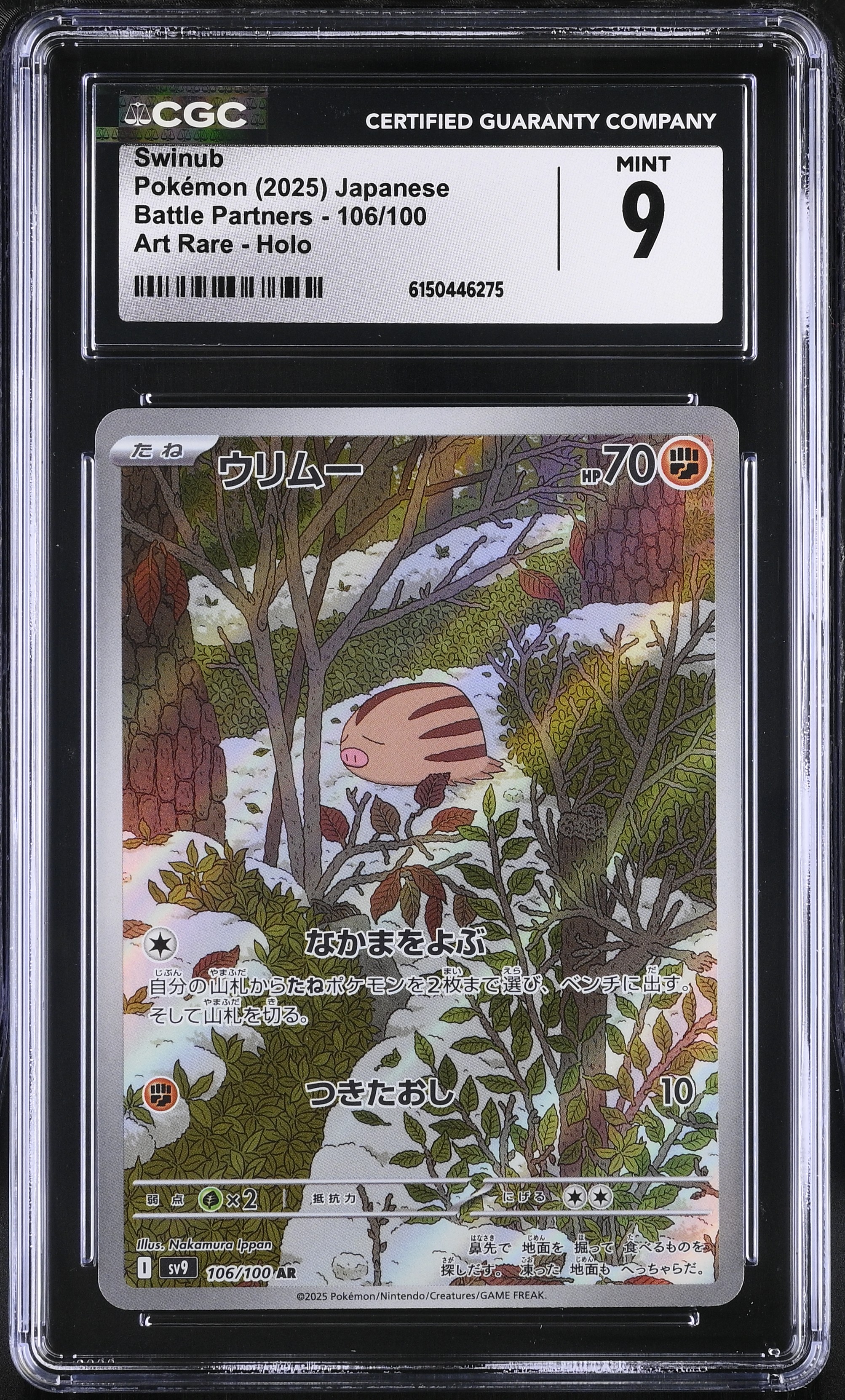 2025 Pokemon Battle Partners Swinub Art Rare Holo Japanese