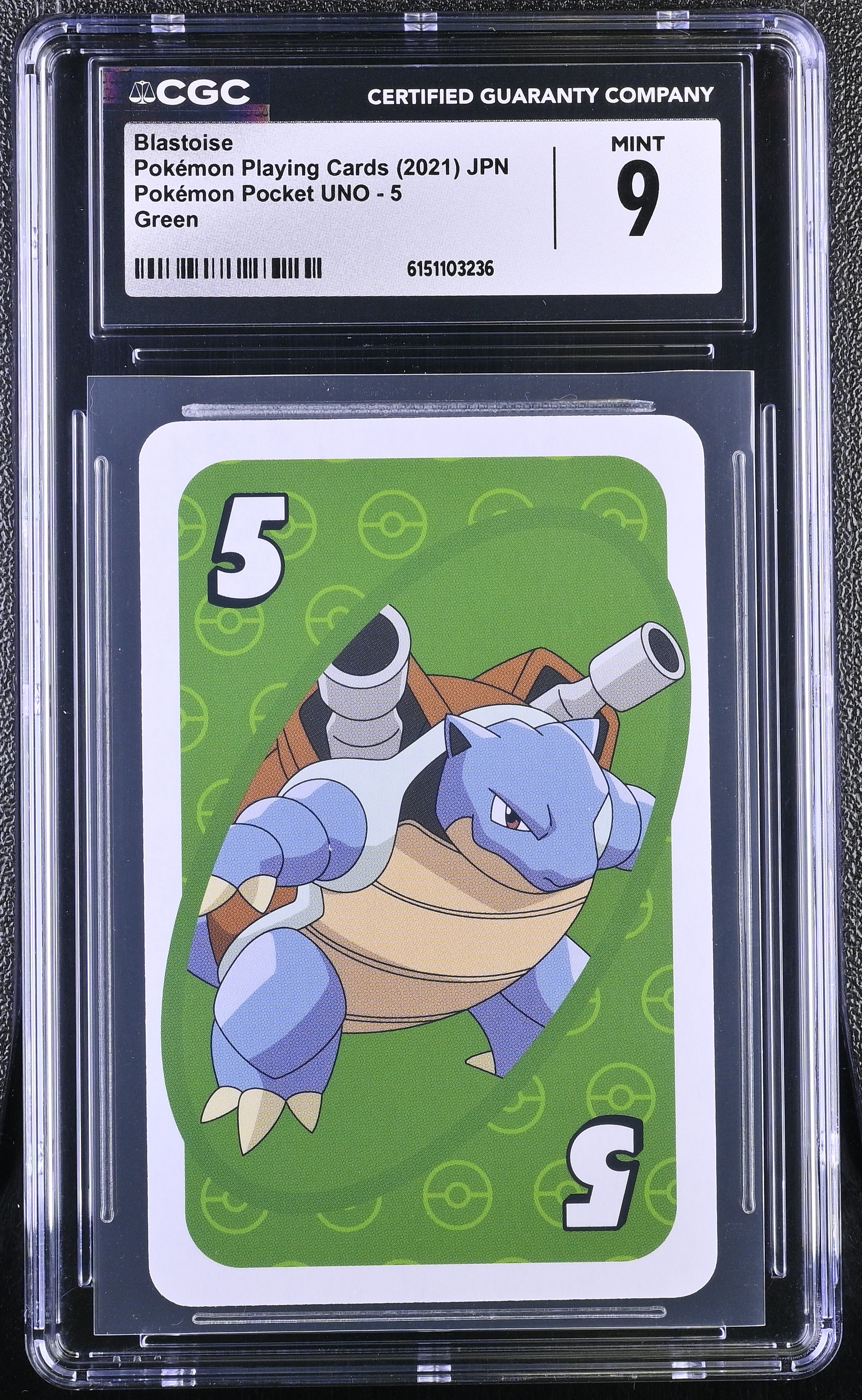 2021 Pokémon Playing Cards Pok^mon Pocket UNO Blastoise Green JPN
